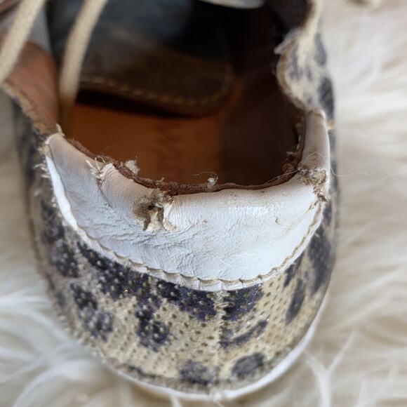 Italian Leather Leopard Lace Up Sneakers 39 - Picture 9 of 13